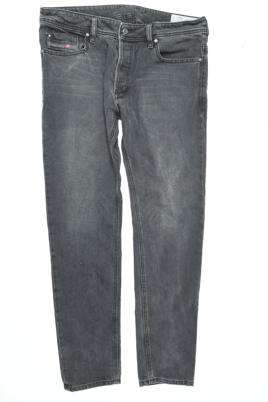 Diesel Troxer Jeans Mens 36x32 Black Slim Skinny Fit Button-Fly Cotton Denim